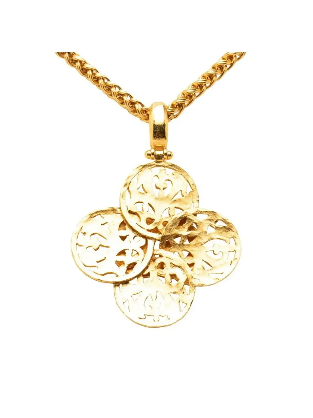 Chanel Cc Logo Pendant Necklace Metal #256868C13B